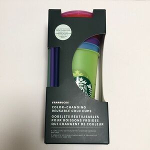 Starbucks Vibrant Reusable color changing Cold Cups Set